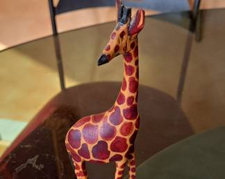 Hand-Carved Wooden Giraffe Figurine - Made in Kenya