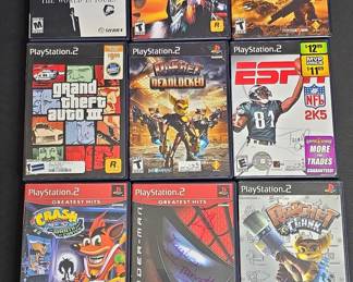 Collection of 9 Sony PlayStation 2 Video Games