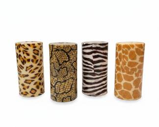 Magic Glow Candle Set of 4 Safari Collection ~ Python Zebra Giraffe & Leopard