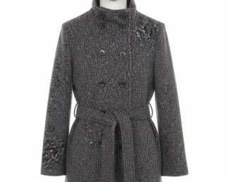 Ike Behar Women's Double-Breasted Tweed-Style Coat