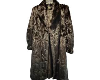 SAGA MINK FULL LENGTH MAHAGONY FUR COAT