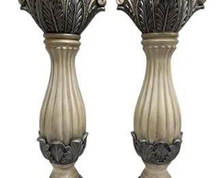 PAIR OF NEOCLASSICAL STYLE COMPOSITE PEDESTALS