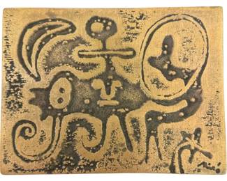 JOAN MIRO "LAURELS NUMBER ONE" 1947 BRONZE PLAQUE