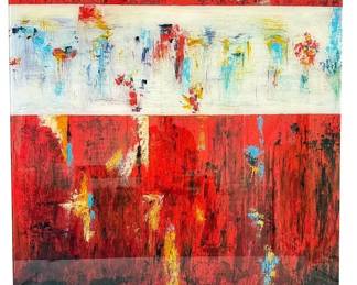 ABSTRACT REVERSE PAINTING ON PLEXIGLAS SIGNED ROTH