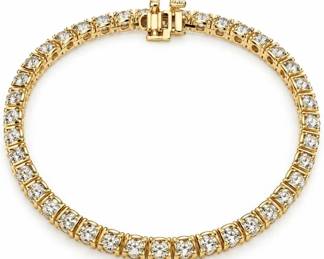 14K YELLOW GOLD 6.38 CTW DIAMOND TENNIS BRACELET