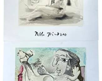 AFTER PABLO PICASSO MARINA PICASSO LITHOGRAPHS 2PC LOT