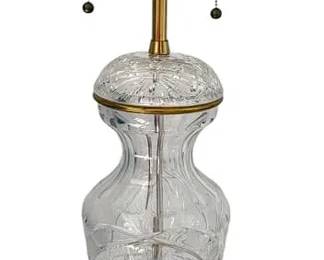 MARBRO HEAVY CUT CRYSTAL AND BRASS URN FORM LAMP