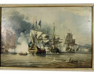 CAPTUR PUERTO BELLO PAINTING AFTER GEORGE CHAMBERS
