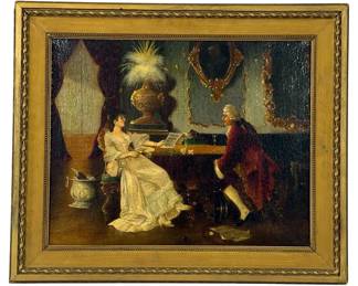 LATE 19TH C. CONTINENTAL OIL PAINTING SIGNED FABRE