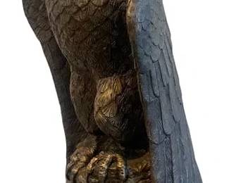 S.A. EFRON HEAVY BRONZE EAGLE SCULPTURE ON MARBLE