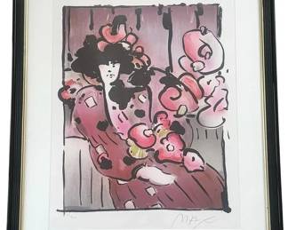 PETER MAX “BROWN LADY WITH VASE” LITHOGRAPH SIGNED
