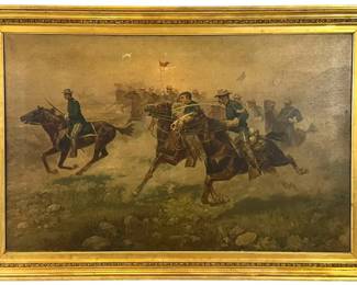 FREDERICK C. YOHN "CAVALRY CHARGE AT CHICKAMAUGA"