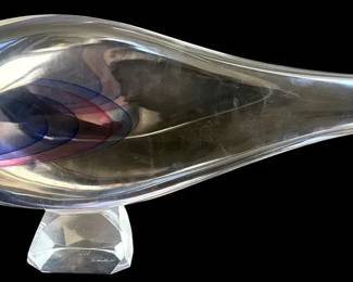 LUIGI MELLARA MURANO ART GLASS FISH SCULPTURE 21"