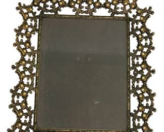 ROCOCO REVIVAL BRASS EASEL BACK PICTURE FRAME