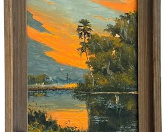 WILLIE DANIELS FLORIDA HIGHWAYMEN SUNSET PAINTING