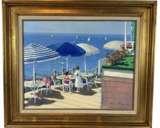 SUMMER BLUE OIL PAINTING BRUCE B TUNER B 1941