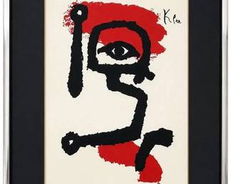 AFTER PAUL KLEE "DER PAUKENSPIELER" COLOR LITHOGRAPH