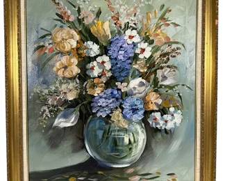 FLORAL STILL LIFE OIL PAINTING ON CANVAS