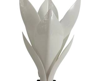 WHITE ACRYLIC TULIP TABLE LAMP AFTER ROUGIER
