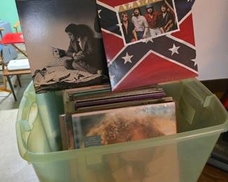 Some vintage vinyl record albums.