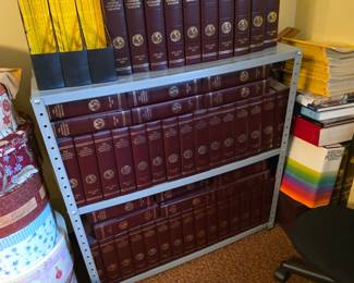 National Geographic magazines in binders.