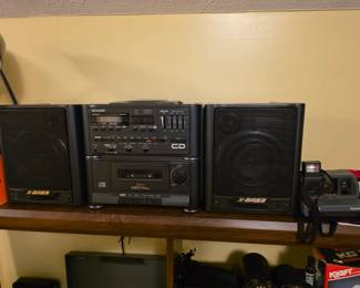 vintage Sharp X-Bass Boombox