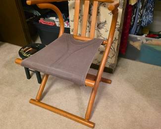 Bauhaus Thonet Style Bentwood Folding Sling Chair MCM 60's Mid Century Vintage