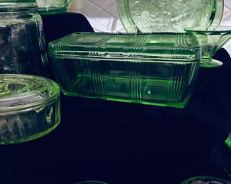 Large collection of uranium glass