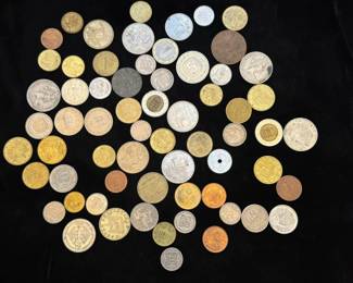 Large collection of vintage foreign coins