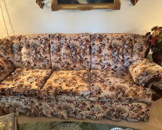 Vintage 1980s velveteen sofa- pristine condition