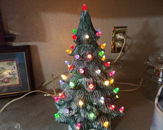 Vintage lighted Christmas tree
