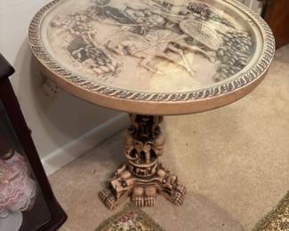 Unique small round side table