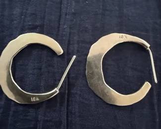 18k Gold CrescentShaped Earrings