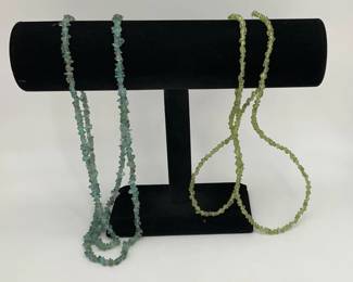 Peridot and Apatite Chip Necklaces