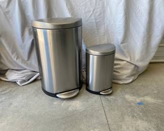 Two (2) Simple Human Trash Cans