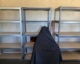 Three Metal Shelving Units