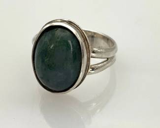 Sterling Silver Moss Agate Ring