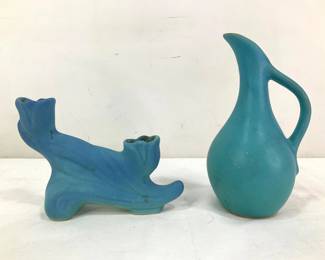 Van Briggle Pottery Pitcher and Candelabra
