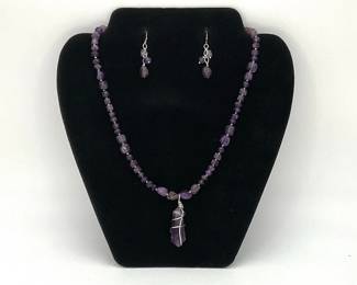 Amethyst Necklace and Earrings