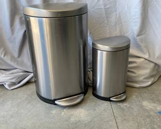 Two (2) Simple Human Trash Cans