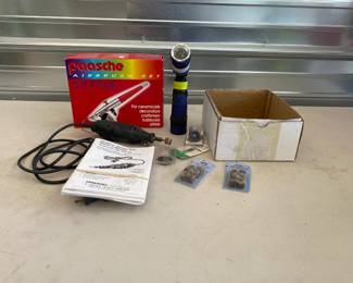 Dremel Rotary, Flashlight and Paasche Airbrush Set