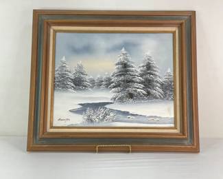 Snowy Forest Painting by Barrister