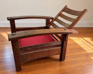 RECLINING ARTS & CRAFTS CHAIR, POSSIBLY STICKLEY