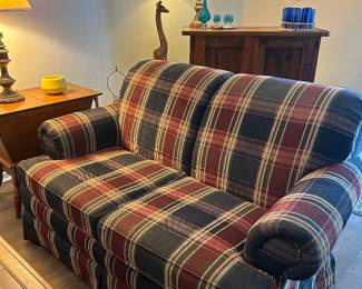 Ralph Lauren aesthetic plaid loveseat