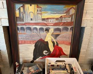Matador painting, framed original