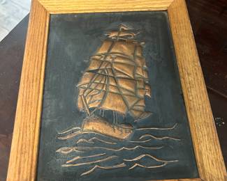 Framed, pressed copper