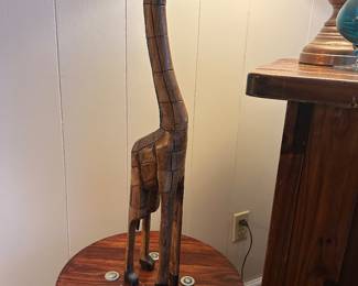 Wooden giraffe figurine