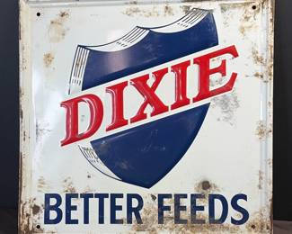 Dixie better feeds metal vintage sign
