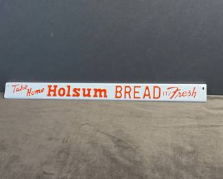 Vintage Holsum Bread metal advertising shelf tag