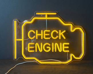 Check engine light neon sign 16”